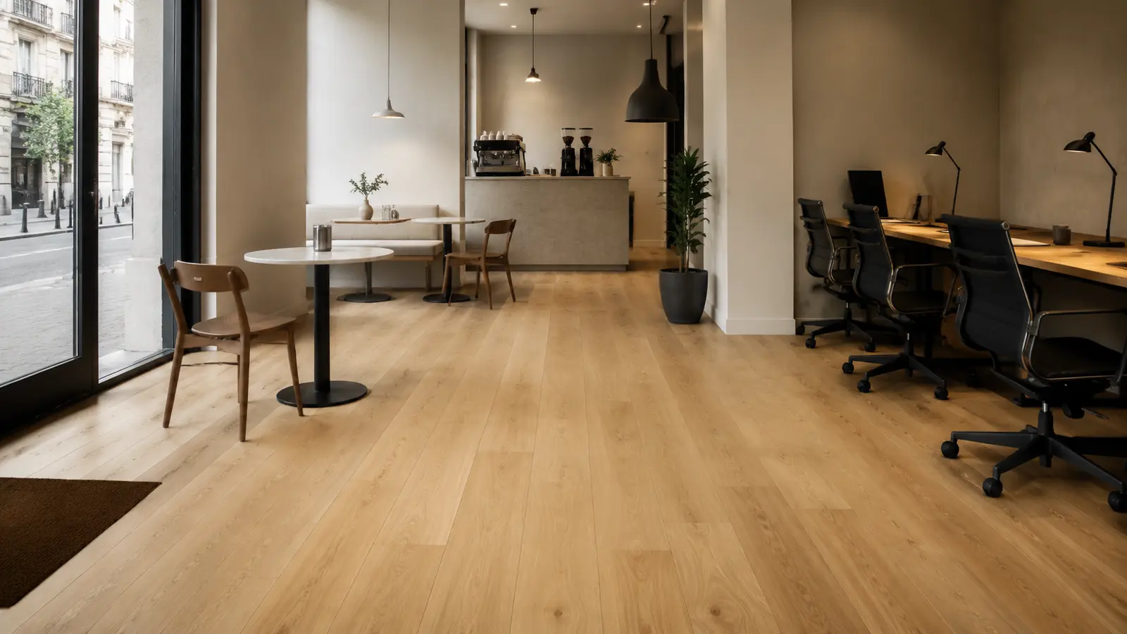 Иллюстрация к статье «Кварцевый паркет Quartz Parquet для коммерческих пространств: офисы и кафе»