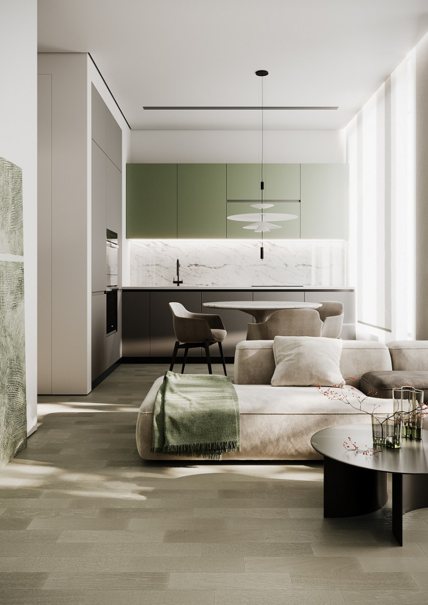 Кварцевый паркет Quartz Parquet Штучный паркет Дуб Лунный 44-1258-08 5/0,6 мм