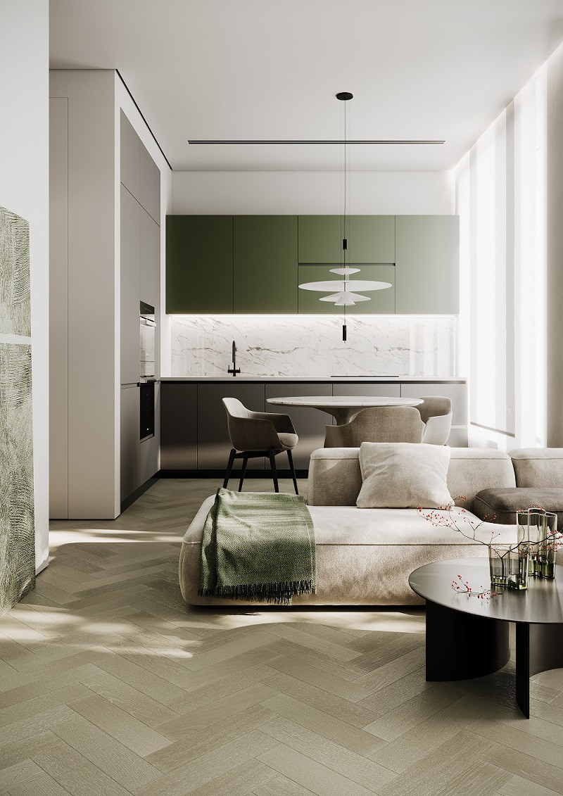 Кварцевый паркет Quartz Parquet Штучный паркет Дуб Лунный 44-1258-08 5/0,6 мм